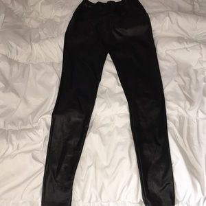 Shiny pleather leggings